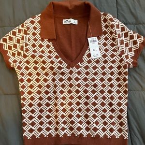 Short Sleeve Polo Sweater